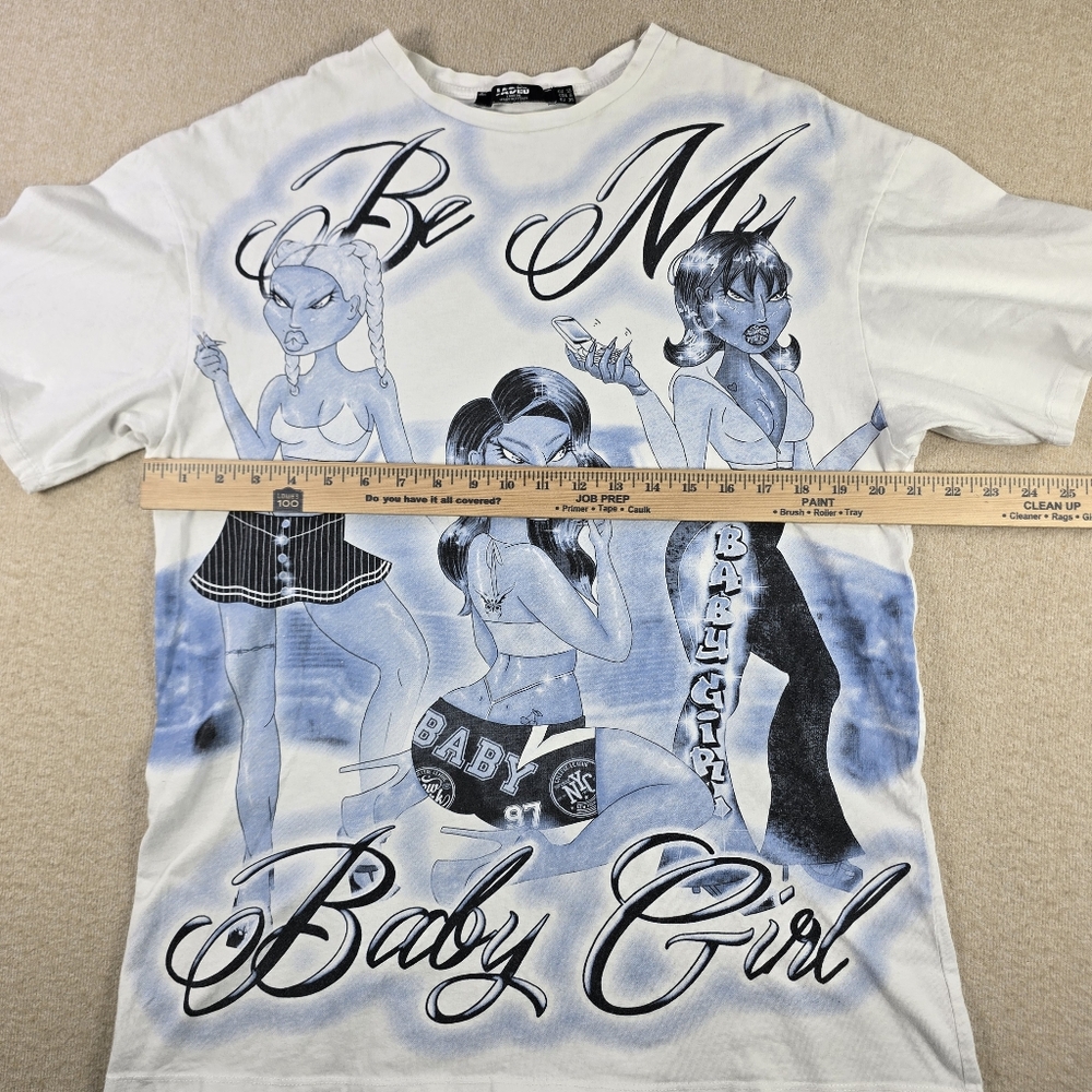 Jaded London Baby Girl Graphic Tee Womens Small White Streetwear Y2K Shirt - Picture 7 of 9